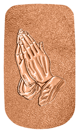 DAROYAL-516-CP-SH-CP Copper Praying Hands Shimmer Copper